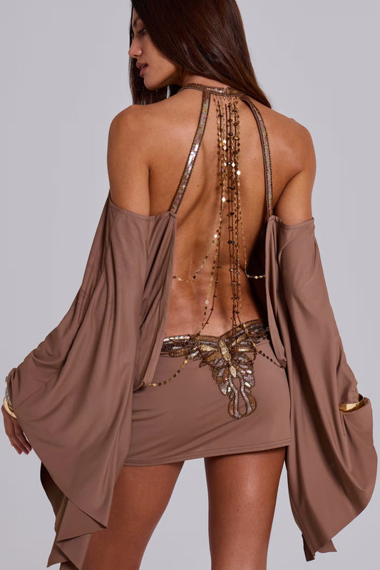 Gold Backless Dress